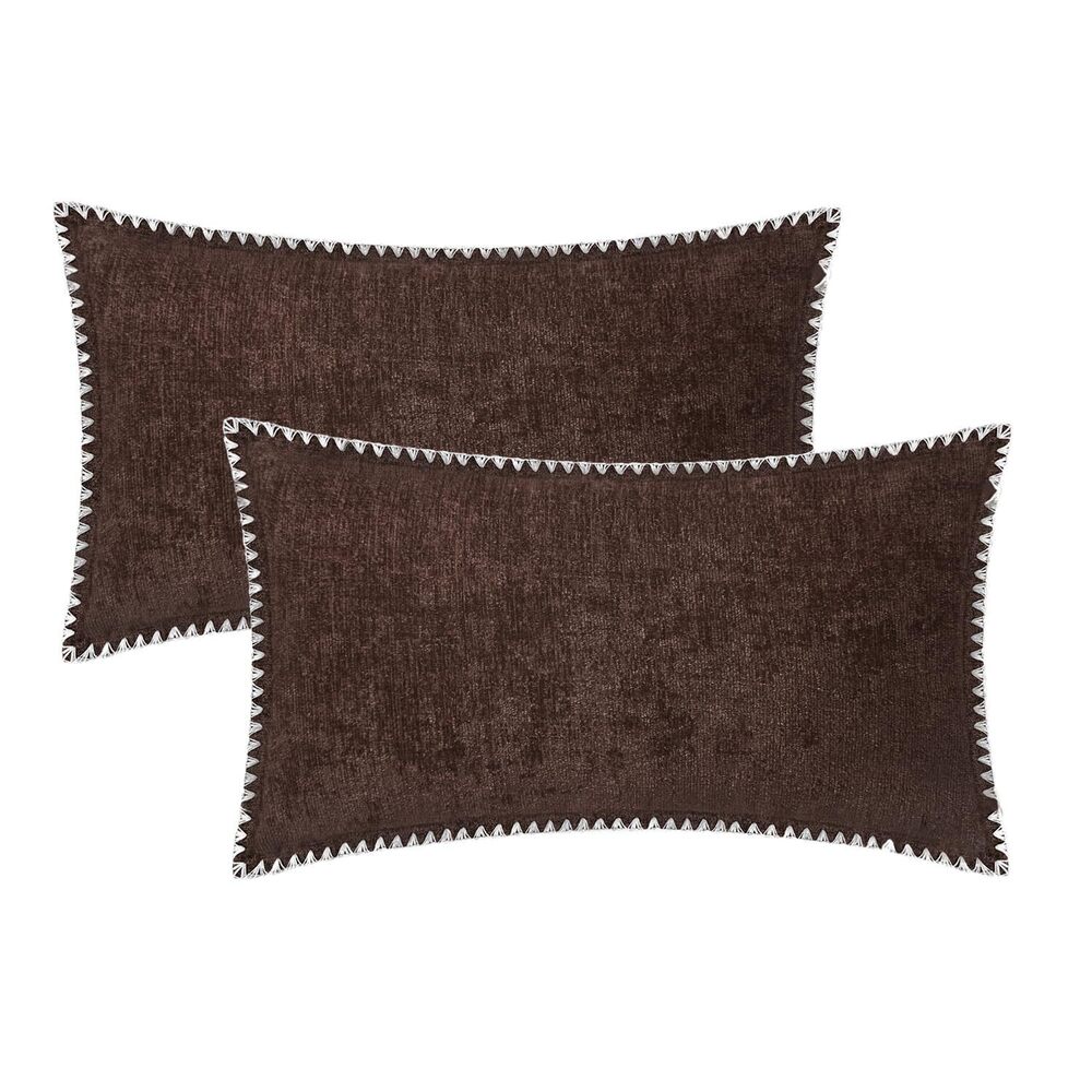 3497 Throw Pillow Covers 12x20 Inches - Coffee Chenille Pillow Covers